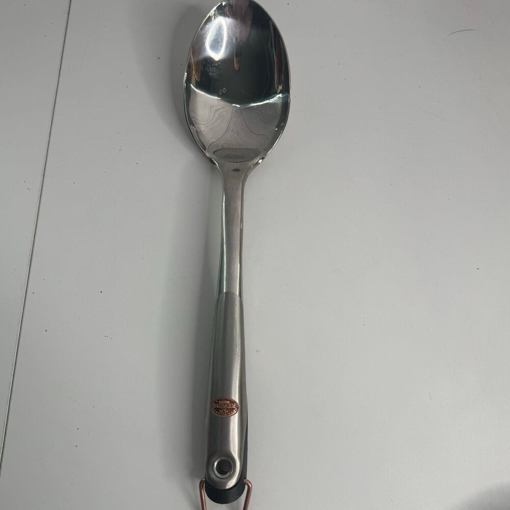 Revere Ware Stainless Steel w/Grip Solid Serving Spoon 13" Vintage